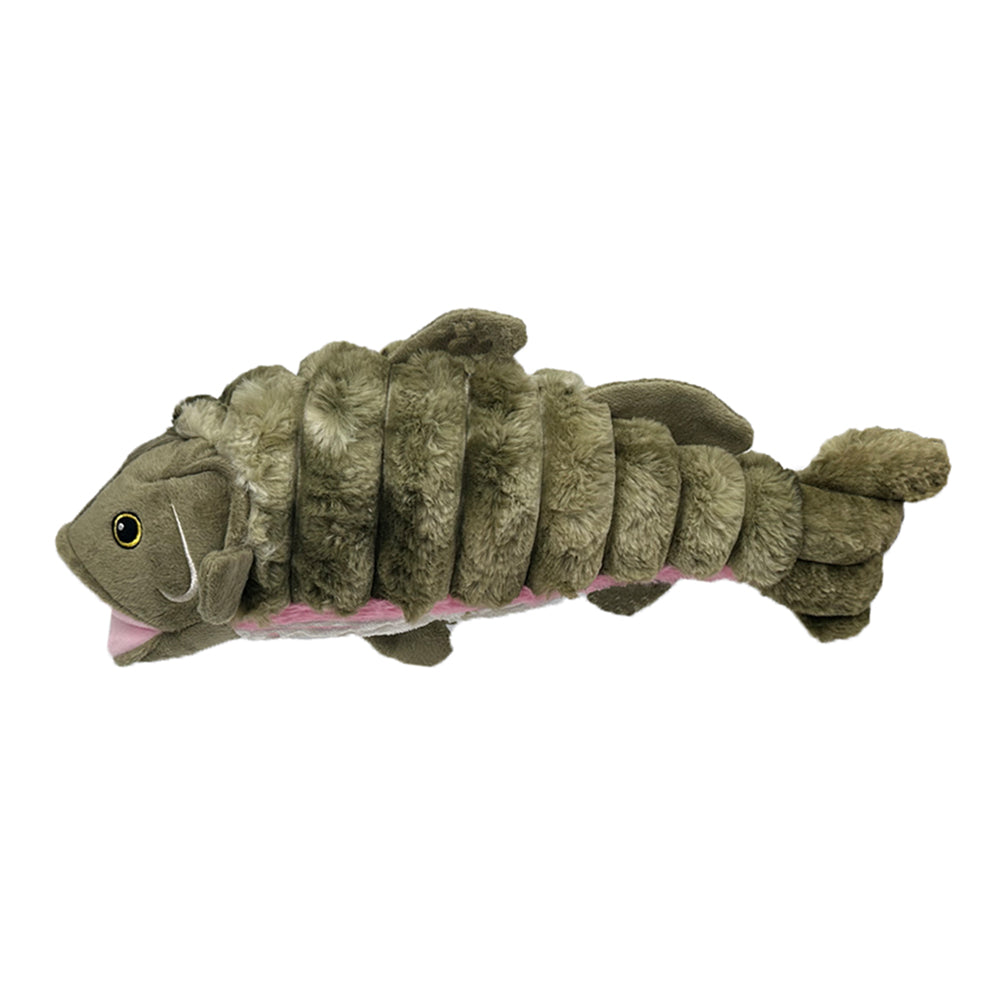 PetLou Farm Friends Salmon Plush Dog Toy Durable Interactive Play