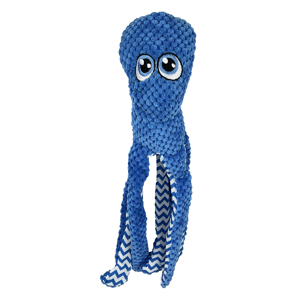 PetLou Octopus Twin Pack Plush Dog Toys, 16-Inch Durable Interactive Toys with Dual Layers