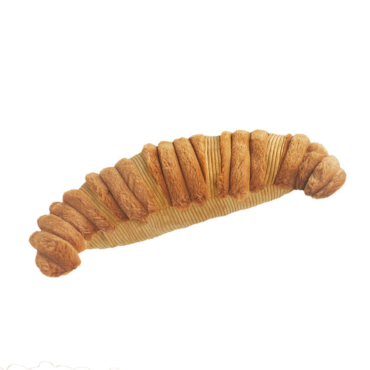 PetLou Fresh Food Croissant Plush Dog Toy Durable Interactive Play