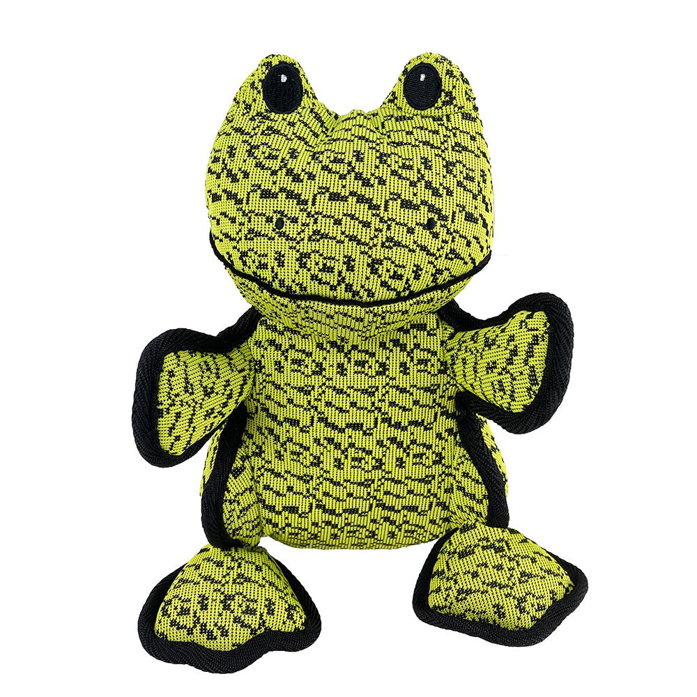 PetLou Farmhouse Frog Sneaker Fabric Plush Dog Toy
