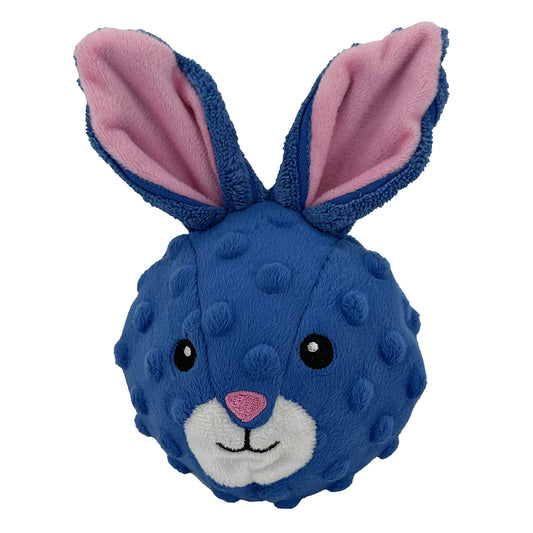 PetLou Rabbit Squeaky Ball Plush Dog Toy