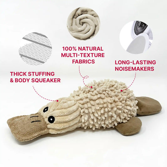 Platypus plush dog toy