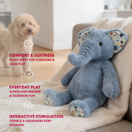 Elephant plush dog toy