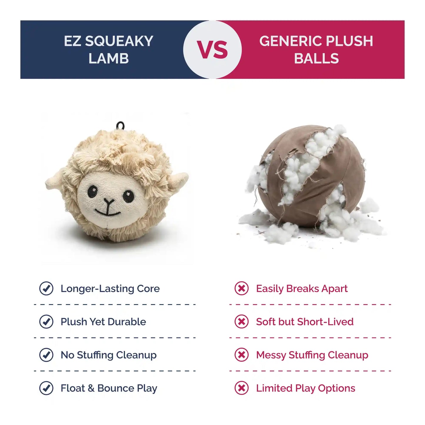 Lamb squeaky dog ball