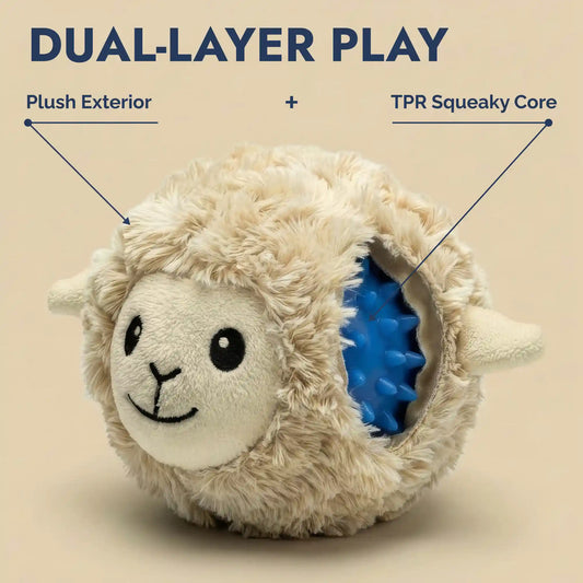 Lamb squeaky dog ball