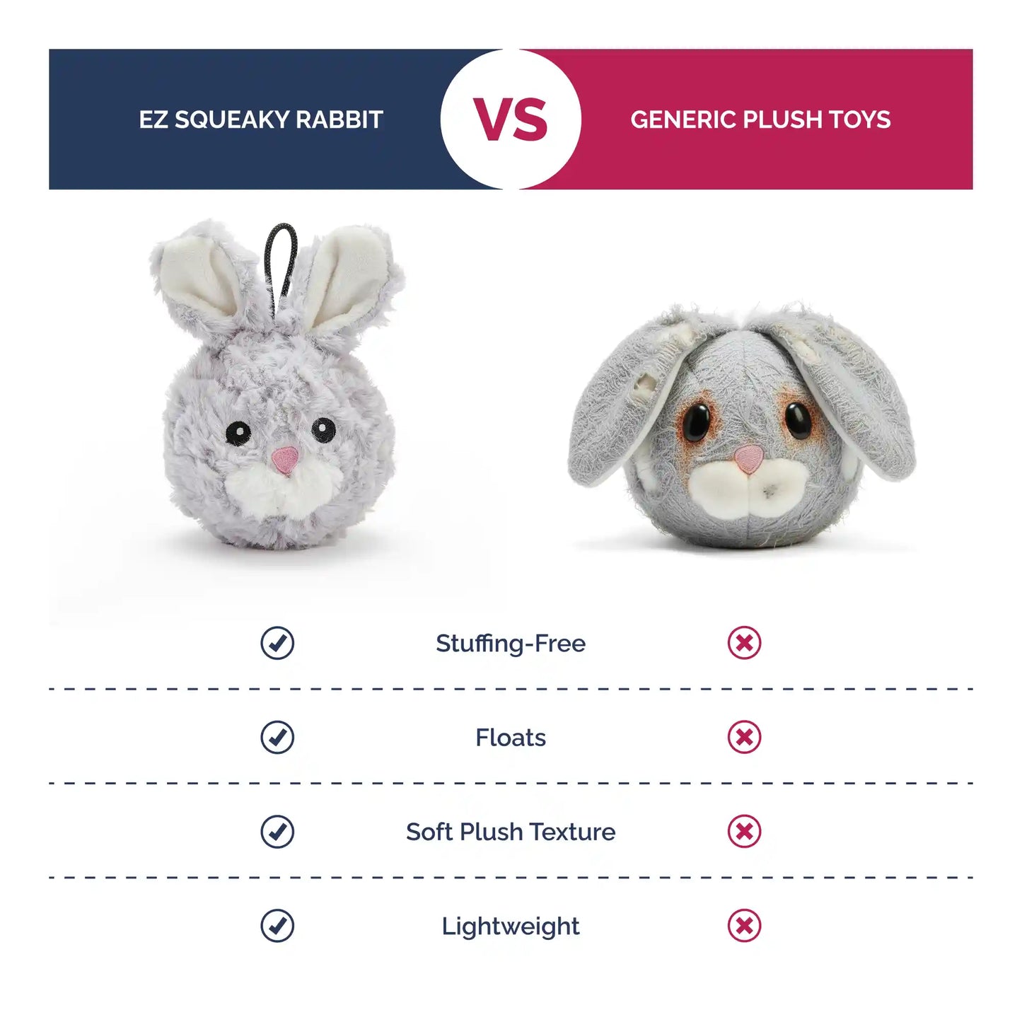 Rabbit squeaky dog ball