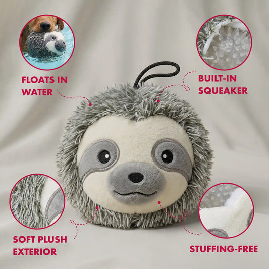 Sloth squeaky dog ball