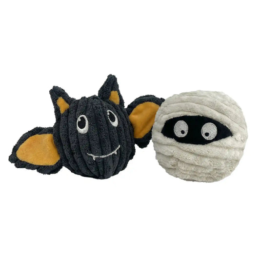 PetLou Batmmy EZ squeaky ball dog toy 4 inch twin pack