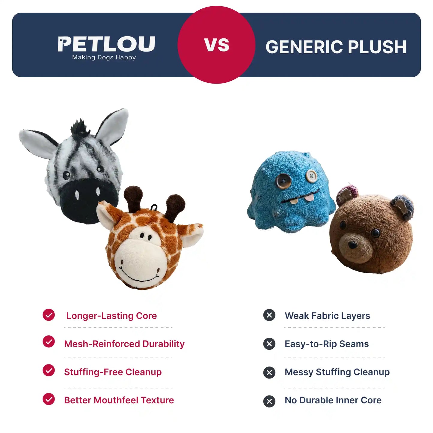 Giraffe and zebra squeaky balls