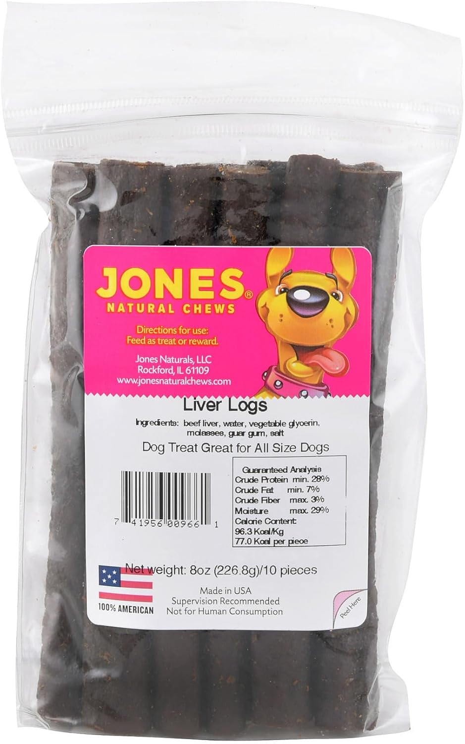 Jones Natural Chews liver logs dog treats