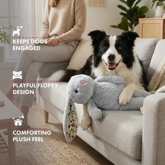 PetLou Stuffingless Floppy Rabbit Dog Toy 13 Inch