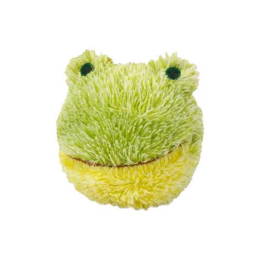 PetLou EZ Squeaky Frog Plush Ball Dog Toy, 4-Inch