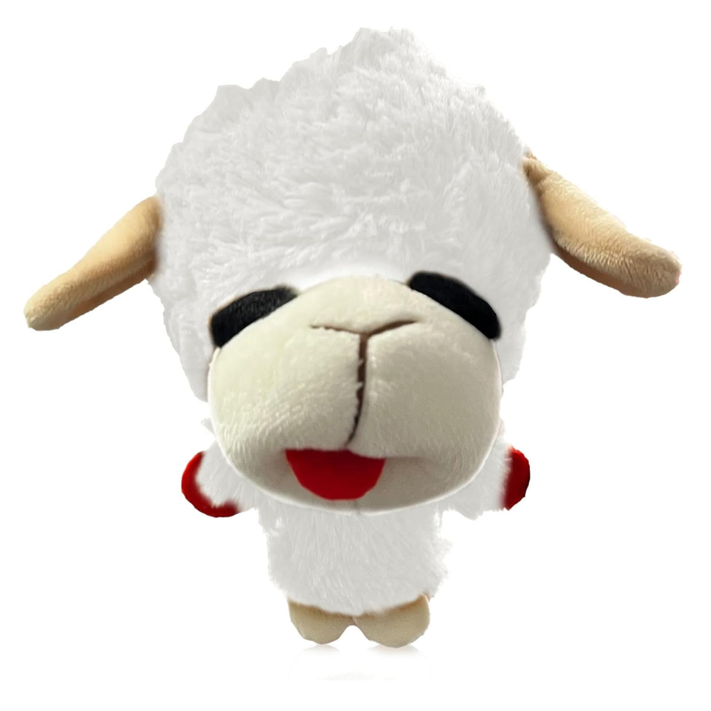 Multipet Lamb Chop Head Knobby Noggins Dog Ball Plush Toy 5 inch