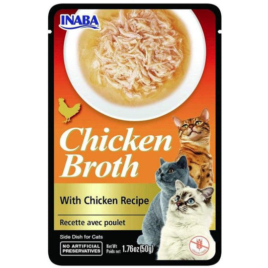 Inaba Chicken Broth with Chicken Recipe Side Dish for Cats-Cat-Inaba-1.76 oz-