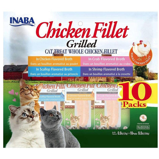 Inaba Chicken Fillet Cat Treat Whole Chicken Fillet Variety Pack-Cat-Inaba-10 count-