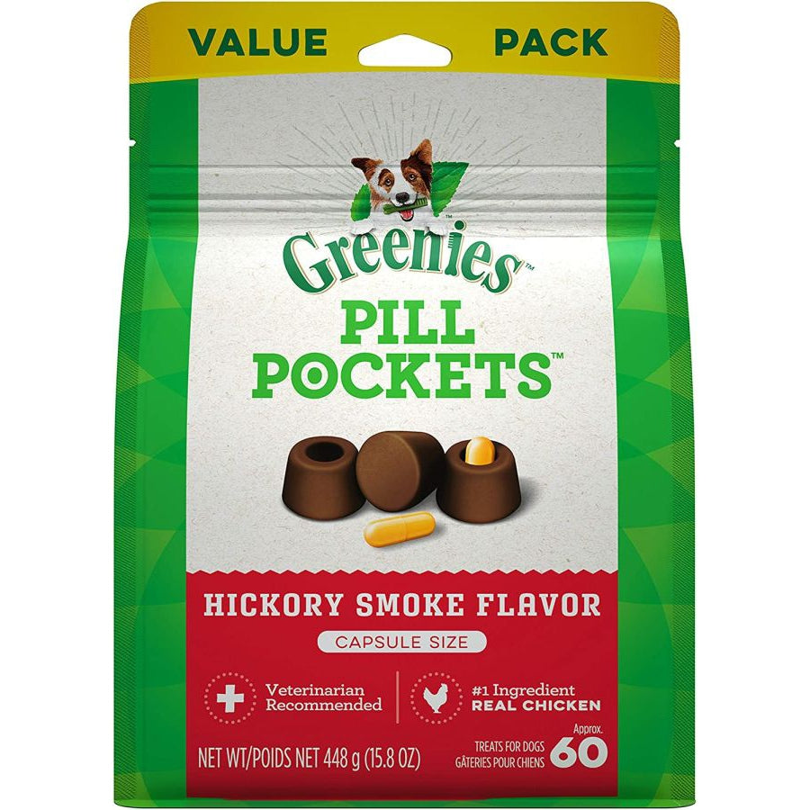 Greenies Pill Pockets Dog Treats Hickory Smoke Flavor-Dog-Greenies-15.8 oz-