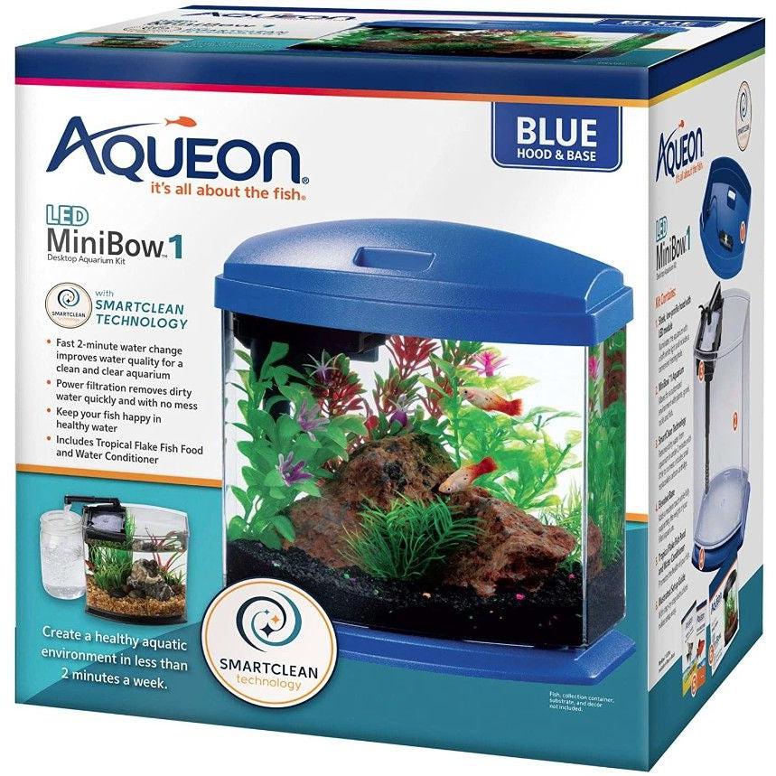Aqueon LED MiniBow 1 SmartClean Aquarium Kit Blue-Fish-Aqueon-1 gallon-