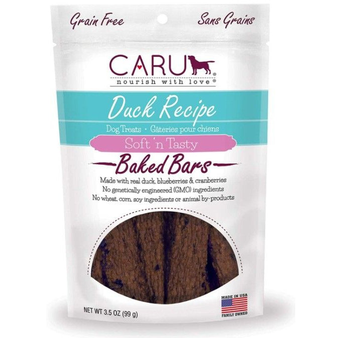 Caru Pet Food Soft 'n Tasty Baked Bars Duck Recipe Grain-Free Dog Treats-Animals & Pet Supplies-BimBimPet-