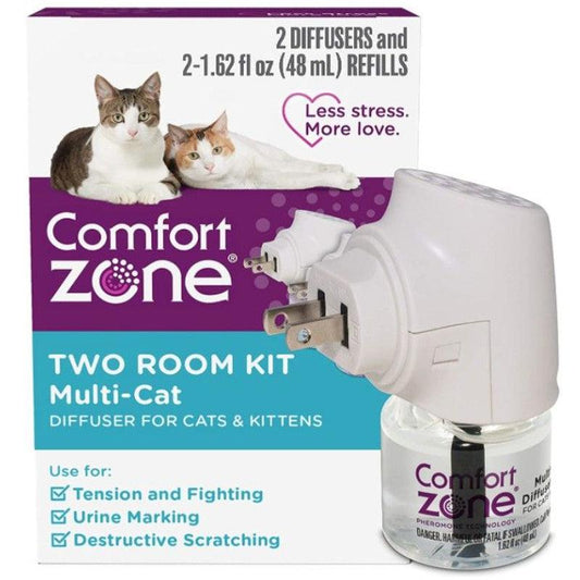 Comfort Zone Two Room Multi-Cat Diffuser Kit For Cats and Kittens-Animals & Pet Supplies-BimBimPet-