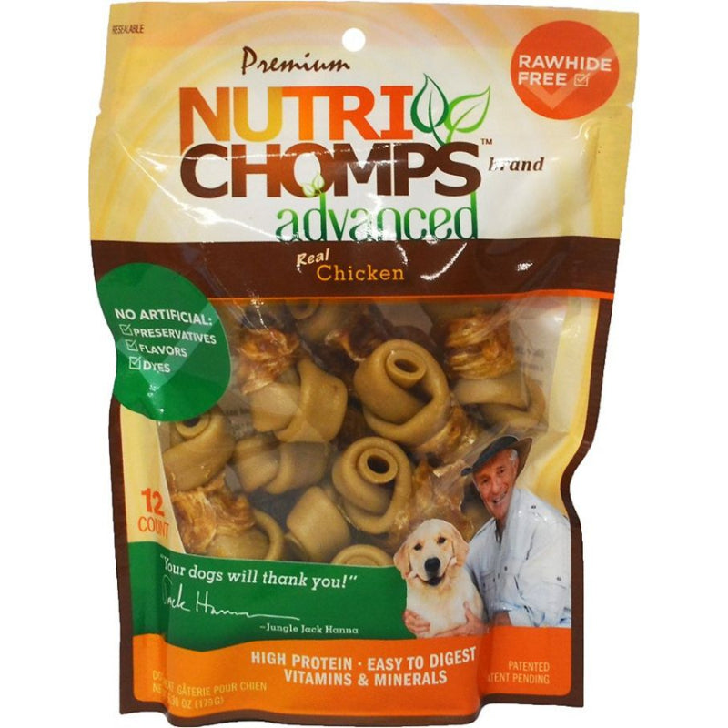 Nutri Chomps Advanced Mini Knot Dog Treat Chicken Flavor-Animals & Pet Supplies-BimBimPet-
