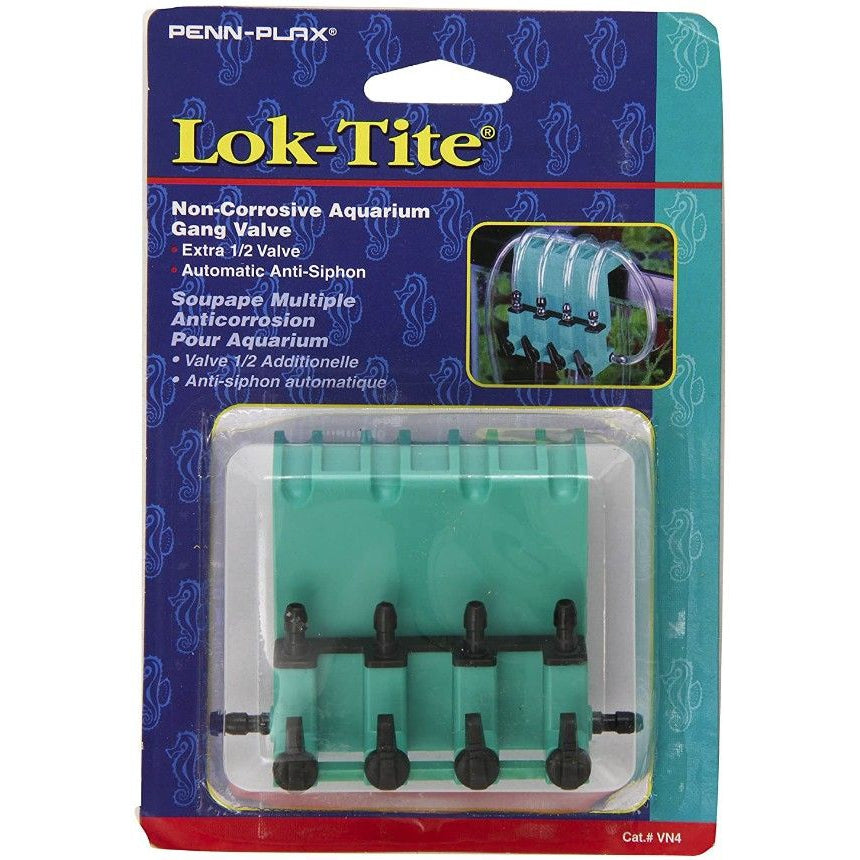 Penn Plax Lok-Tite Plastic Valve with Hanger 4 Gang Valve-Fish-Penn Plax-1 count-