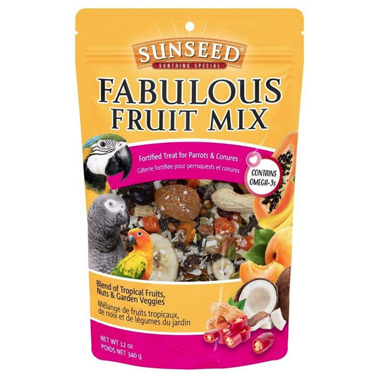 Sunseed Fabulous Fruit Mix Fortified Treat for Parrots and Conures-Bird-Sunseed-12 oz-