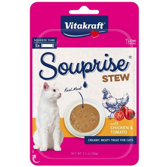 VitaKraft Souprise Stew Lickable Cat Treat Chicken and Tomato-Cat-VitaKraft-5 count-