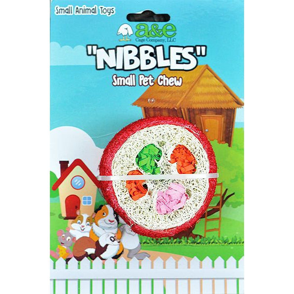 AE Cage Company Nibbles Deluxe Sushi Roll Loofah Chew Toy-Animals & Pet Supplies-BimBimPet-