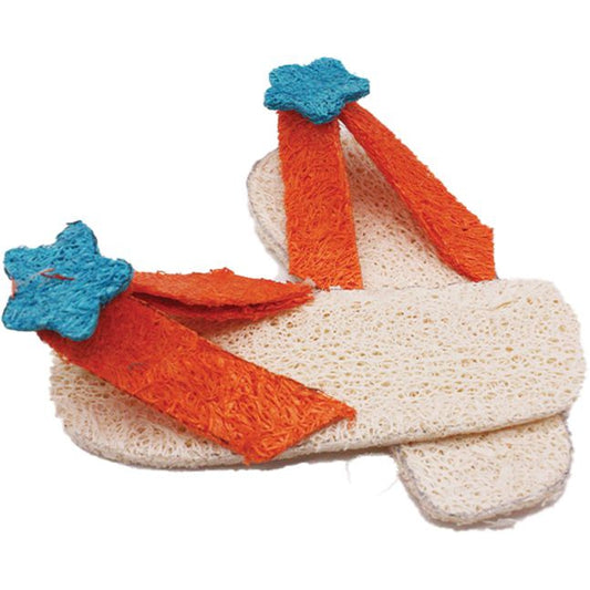 AE Cage Company Nibbles Flip Flops Loofah Chew Toy-Small Pet-AE Cage Company-2 count-