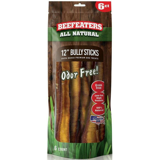 Beefeaters Natural No Odor Bully Stick Treats 12"-Animals & Pet Supplies-BimBimPet-