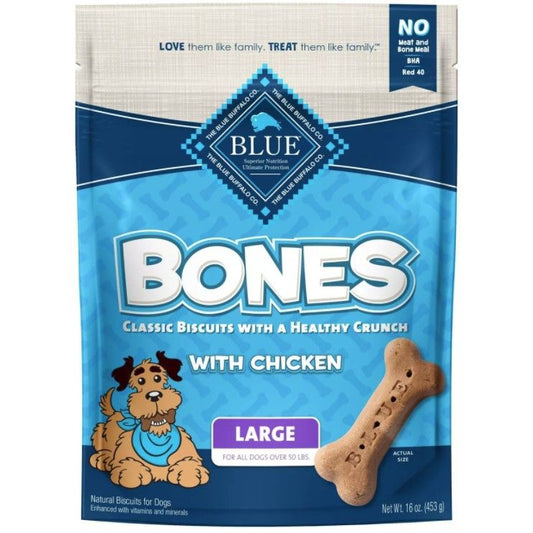 Blue Buffalo Classic Bone Biscuits with Chicken Large-Dog-Blue Buffalo-16 oz-