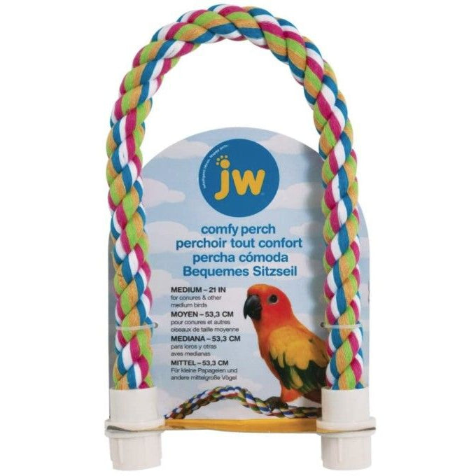JW Pet Flexible Multi-Color Comfy Rope Perch 21"-Bird-JW Pet-Medium 1 count-