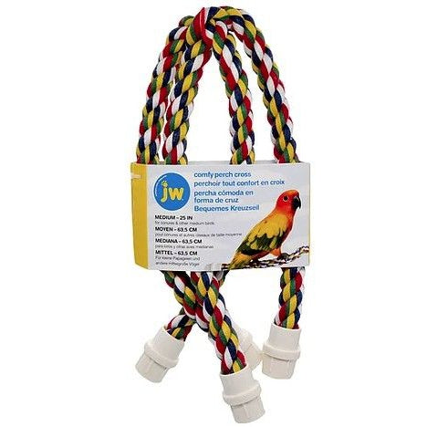 JW Pet Flexible Multi-Color Cross Rope Perch 25"-Bird-JW Pet-Medium 1 count-