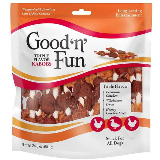 Healthy Hide Good'n' Fun Triple-Flavor Kabobs Chicken, Duck and Chicken Liver-Dog-Healthy Hide-36 count-