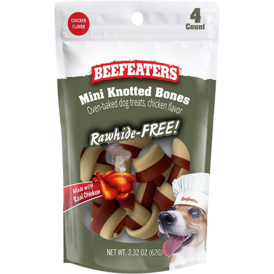 Beefeaters Rawhide Free Mini Knotted Bones Chicken-Dog-Beefeaters-4 count-