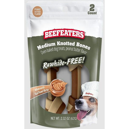 Beefeaters Rawhide Free Medium Knotted Bones Peanut Butter-Animals & Pet Supplies-BimBimPet-