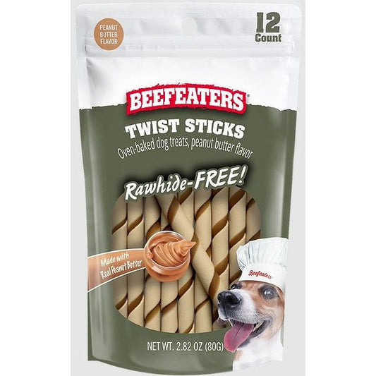 Beefeaters Rawhide Free Oven Baked Twist Sticks Peanut Butter-Animals & Pet Supplies-BimBimPet-