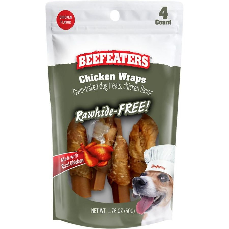 Beefeaters Rawhide Free Oven Baked Chicken Wraps-Dog-Beefeaters-4 count-