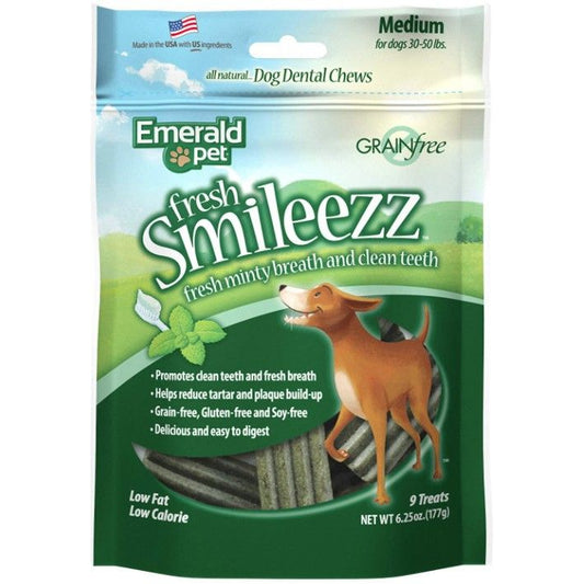 Emerald Pet Fresh Smileezz Dental Dog Treats Medium-Dog-Emerald Pet-6.25 oz-