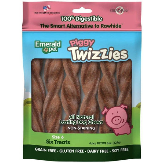 Emerald Pet Piggy Twizzies Natural Dog Chews-Dog-Emerald Pet-6 count-