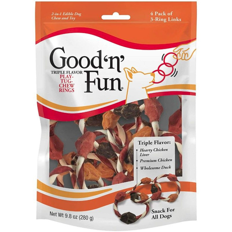 Healthy Hide Good N Fun Triple Flavor Play-Tug-Chew Rings-Dog-Healthy Hide-4 count-