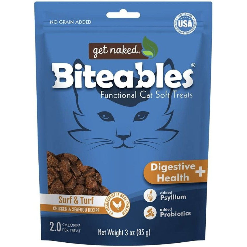 Get Naked Digestive Health Biteables Soft Cat Treats Surf and Turf Flavor-Cat-Get Naked-3 oz-