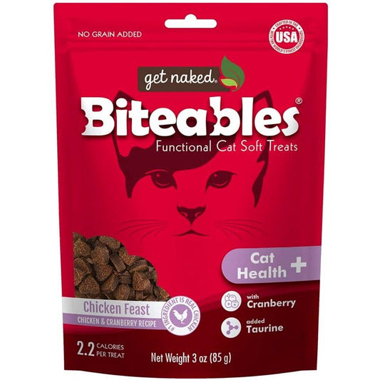 Get Naked Cat Health Biteables Soft Cat Treats Chicken Feast Flavor-Cat-Get Naked-3 oz-