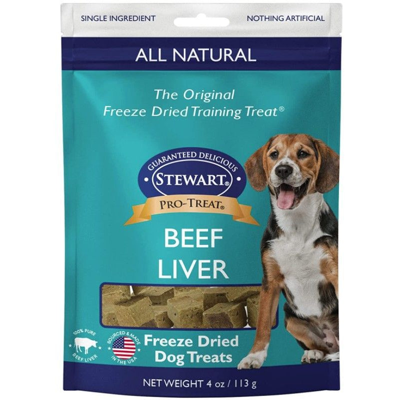 Stewart Freeze Dried Beef Liver Treats Resealable Pouch-Dog-Stewart-4 oz-