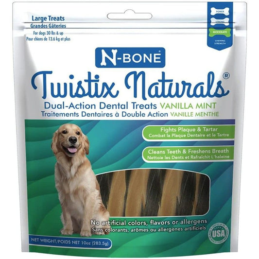 N-Bone Twistix Naturals Vanilla Mint Dental Treats Large-Cat-N-Bone-10 oz-