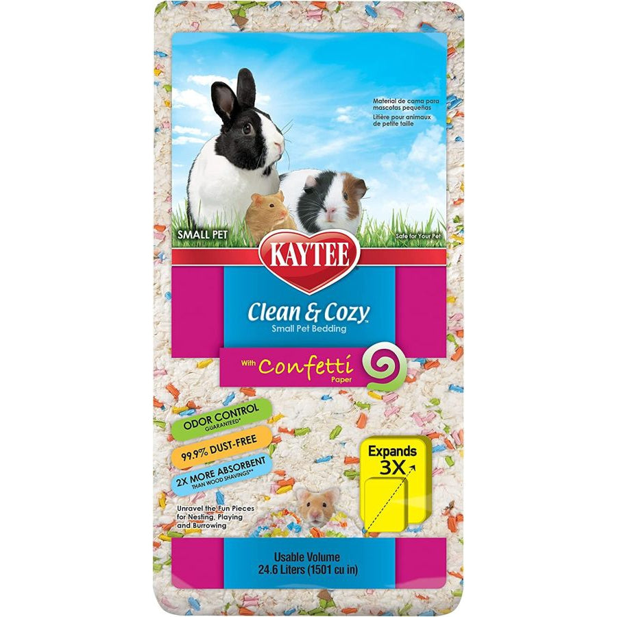 Kaytee Clean and Cozy with Confetti Paper Small Pet Bedding with Odor Control-Small Pet-Kaytee-24.6 liter-