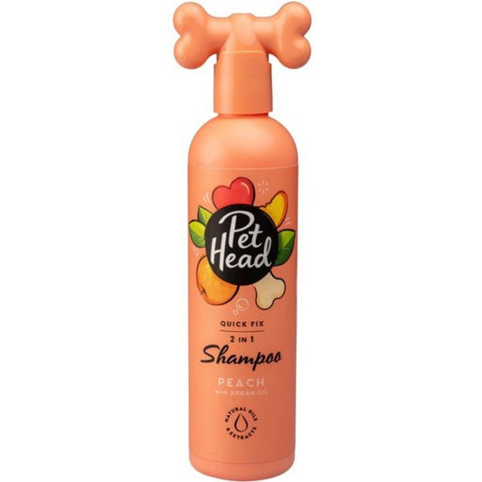 Pet Head Quick Fix 2 in 1 Shampoo for Dogs Peach with Argan Oil-Dog-Pet Head-16 oz-