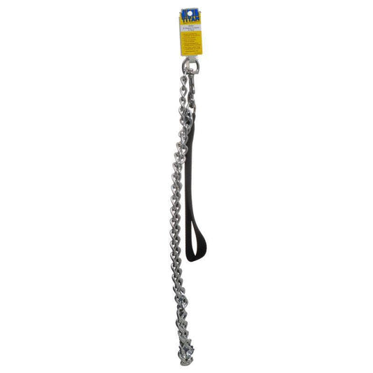 Titan Chain Lead with Nylon Handle - Black-Dog-Titan-X-Heavy Chain - 48" Long-