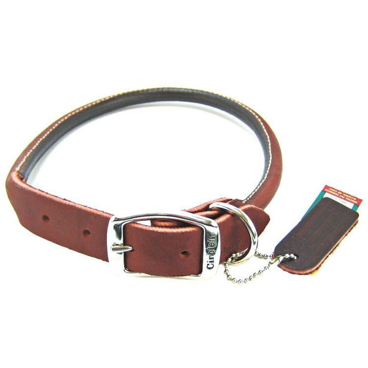 Circle T Latigo Leather Round Collar-Dog-Circle T Leather-22" Long x 1" Wide-