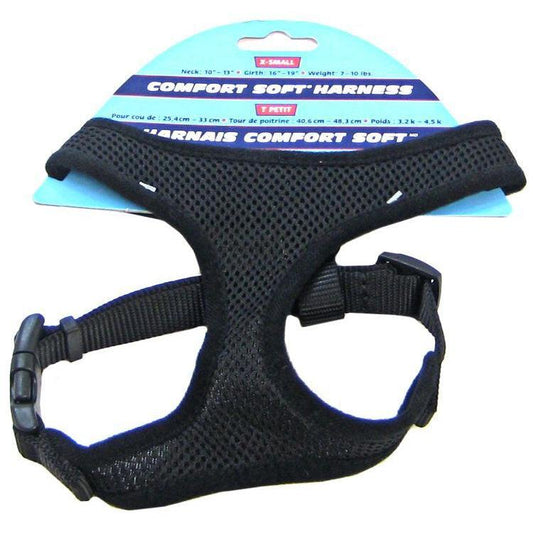 Coastal Pet Comfort Soft Adjustable Harness - Black-Dog-Coastal Pet-Small - 5/8" Width (Girth Size 19"-23")-